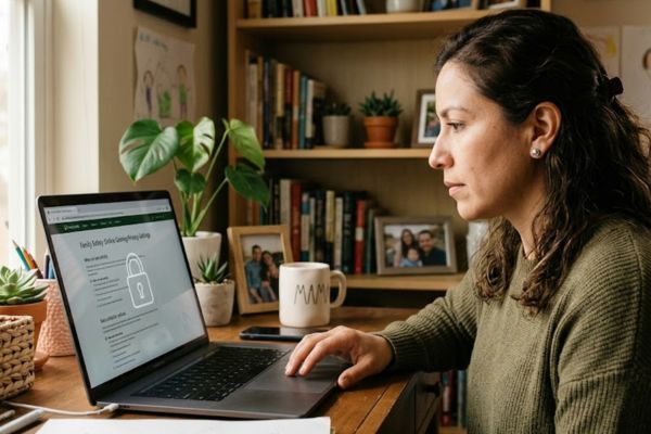 Mujer revisando como Roblox maneja los datos de verificación de sus usuarios.